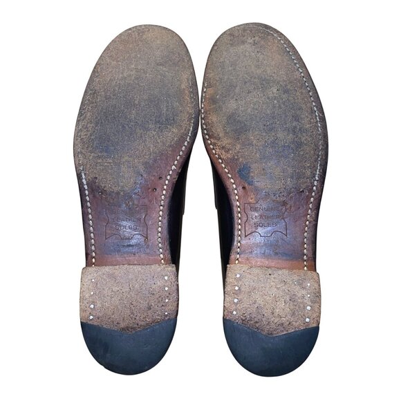 Barrie Men’s Burgundy Leather Hand-Sewn Penny Loafers Slip-On Shoes Size 9.5 - Picture 10 of 10